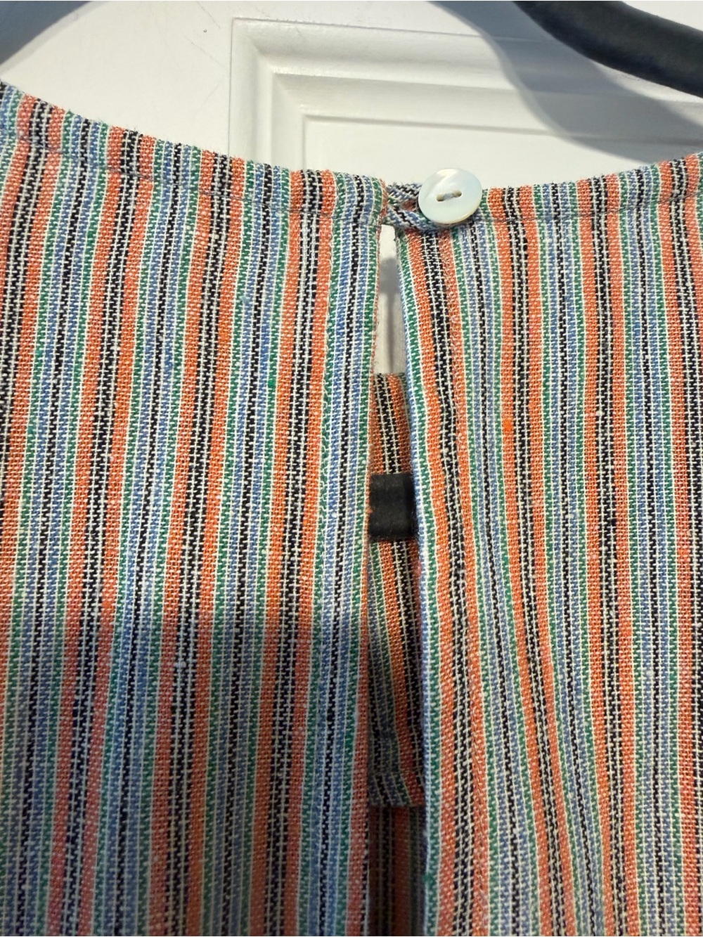 Megan Park Linen striped embroidered dress - Picture 9 of 10